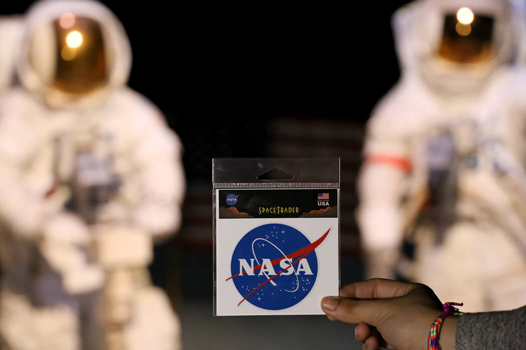 NASA sticker on landscape