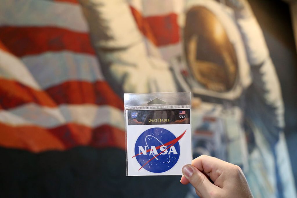 NASA sticker and mural