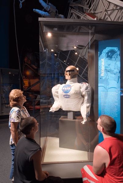 Meet some of the non-human inhabitants aboard the International Space Station, Robonaut 2. Robots works alongside astronauts to perform dangerous tasks and are significant to the future of deep space exploration. Photo courtesy of Space Center Houston.